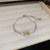 Wholesale Simple Flower Zircon Inlaid Copper Bracelet For Women With Geometric Styling And Light Luxury Niche Temperament