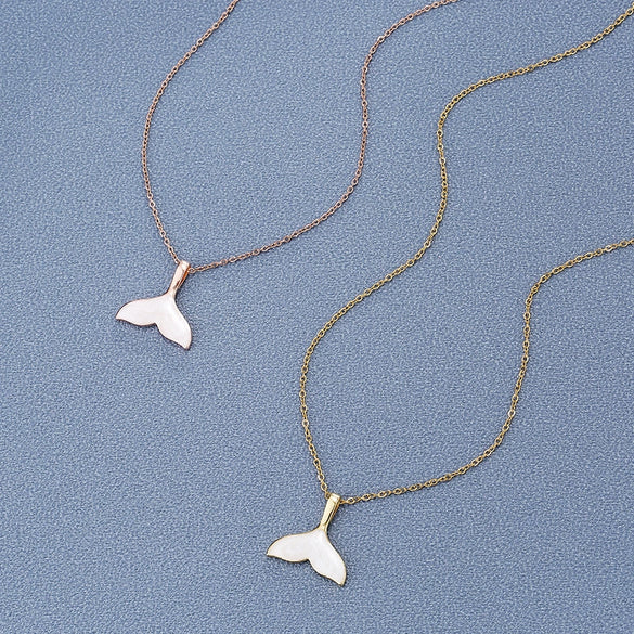 Wholesale Simple Fresh Cold Style Fish Tail Glue Dropping Titanium Steel Clavicle Chain For Women