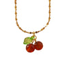 Wholesale Simple Fruit Pattern Electroplated Stainless Steel Jewelry Set Including Cherry Necklaces And Earrings For Women