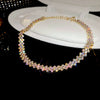 Wholesale Simple Full Diamond Choker Collar Necklace With Geometric Pattern Trendy Fashion