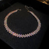 Wholesale Simple Full Diamond Choker Collar Necklace With Geometric Pattern Trendy Fashion