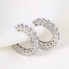 Wholesale Simple Geometric Alloy Earrings With Diamond Hollow Design And Electroplating For Women