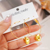 Wholesale Simple Geometric Alloy Earrings With Diamond Hollow Design And Electroplating For Women