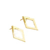 Wholesale Simple Geometric Alloy Earrings With Diamond Hollow Design And Electroplating For Women