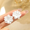 Wholesale Simple Geometric Alloy Earrings With Diamond Hollow Design And Electroplating For Women