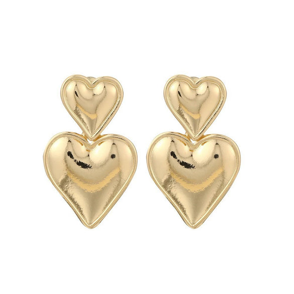 Wholesale Simple Geometric Alloy Earrings With Diamond Hollow Design And Electroplating For Women