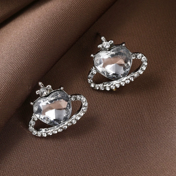 Wholesale Simple Geometric Alloy Earrings With Diamond Hollow Design And Electroplating For Women