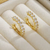 Wholesale Simple Geometric Alloy Earrings With Diamond Hollow Design And Electroplating For Women