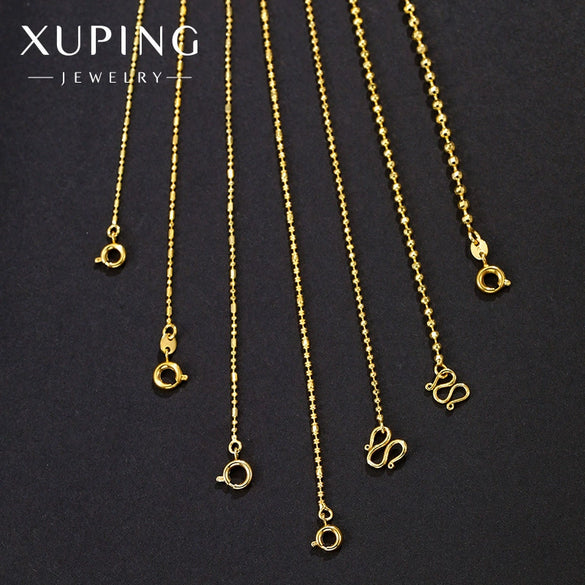 Wholesale Simple Geometric Alloy Gold Plated Copper Necklace With Ball Bead Chain