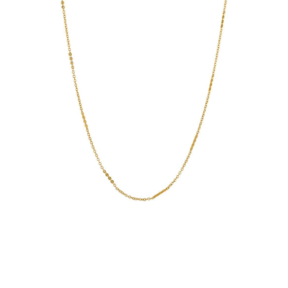 Wholesale Simple Geometric Alloy Gold Plated Copper Necklace With Ball Bead Chain
