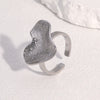 Wholesale Simple Geometric Asymmetrical Texture Electroplated Stainless Steel Open Ring For Women