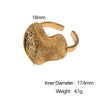 Wholesale Simple Geometric Asymmetrical Texture Electroplated Stainless Steel Open Ring For Women