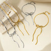 Wholesale Simple Geometric Bow Design Electroplated Titanium Steel Snake Bone Chain Bracelet For Women