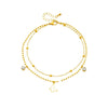 Wholesale Simple Geometric Butterfly Chain Stacked Titanium Steel Anklet For Women