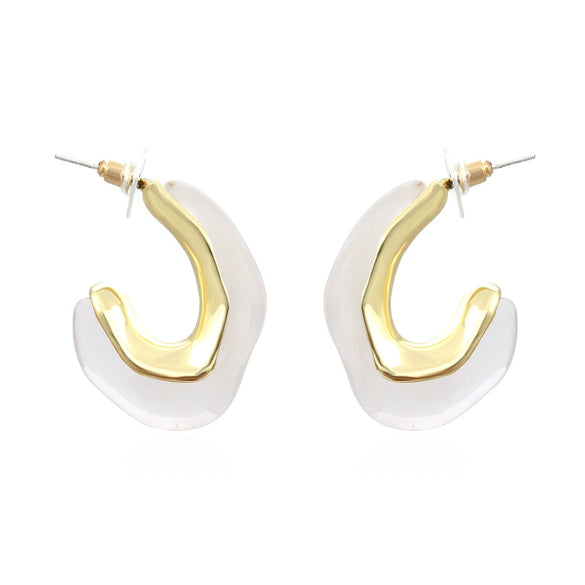 Wholesale Simple Geometric C Shaped Pearl Earrings For Elegant Female Retro And Fashion Transparent Design