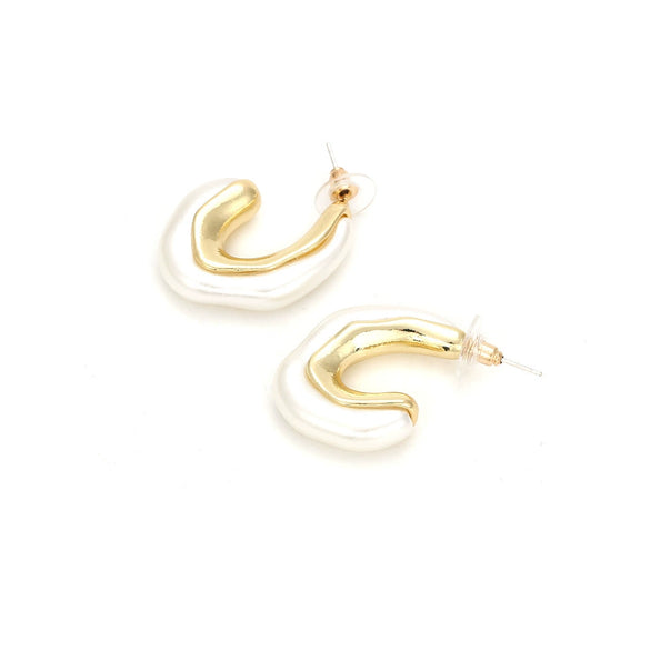 Wholesale Simple Geometric C Shaped Pearl Earrings For Elegant Female Retro And Fashion Transparent Design