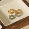 Wholesale Simple Geometric Circle Stainless Steel Earrings With 18K Gold Electroplating For Women