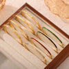 Wholesale Simple Geometric Colored Diamond Titanium Steel 18K Gold Plated Bracelet For Women