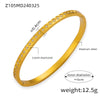 Wholesale Simple Geometric Colored Diamond Titanium Steel 18K Gold Plated Bracelet For Women