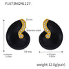 Wholesale Simple Geometric Conch Blue Zircon Titanium Steel Pvd Goldplated Enamel Glaze Colorretaining Earrings For Women
