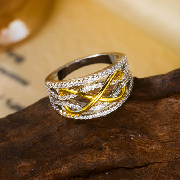 Wholesale Simple Geometric Copper Electroplated Figure Eight Ring Unisex Accessories