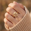 Wholesale Simple Geometric Copper Electroplated Hollow Rose Flower Ring For Women