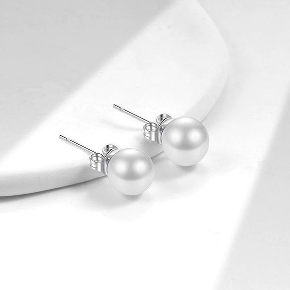 Wholesale Simple Geometric Copper Pearl Earrings With Electroplating