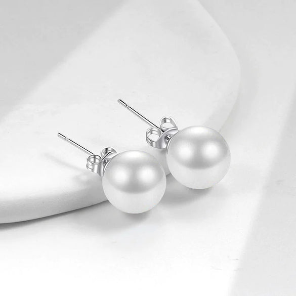 Wholesale Simple Geometric Copper Pearl Earrings With Electroplating