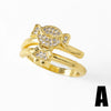 Wholesale Simple Geometric Copper Ring Electroplated With 18K Gold And Full Zircon For Boys And Girls
