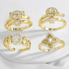 Wholesale Simple Geometric Copper Ring Electroplated With 18K Gold And Full Zircon For Boys And Girls