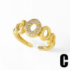 Wholesale Simple Geometric Copper Ring Electroplated With 18K Gold And Full Zircon For Boys And Girls