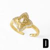 Wholesale Simple Geometric Copper Ring Electroplated With 18K Gold And Full Zircon For Boys And Girls