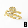 Wholesale Simple Geometric Copper Ring Electroplated With 18K Gold And Full Zircon For Boys And Girls