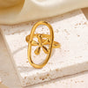Wholesale Simple Geometric Cross Open Ring For Women Stainless Steel Electroplated