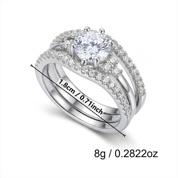 Wholesale Simple Geometric Electroplated Copper Ring Set For Women