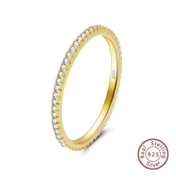 Wholesale Simple Geometric Electroplated S925 Sterling Silver Women's Ring With Zircon