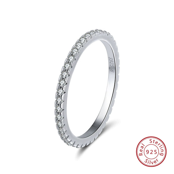 Wholesale Simple Geometric Electroplated S925 Sterling Silver Women's Ring With Zircon