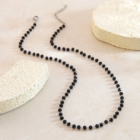 Wholesale Simple Geometric Electroplated Stainless Steel Beaded Jewelry Set For Women