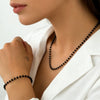 Wholesale Simple Geometric Electroplated Stainless Steel Beaded Jewelry Set For Women