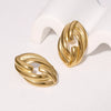 Wholesale Simple Geometric Electroplated Stainless Steel Earrings For Women