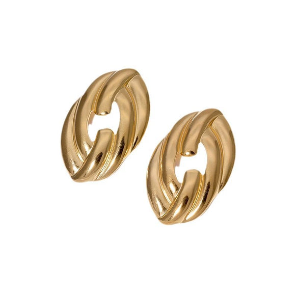 Wholesale Simple Geometric Electroplated Stainless Steel Earrings For Women