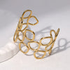 Wholesale Simple Geometric Electroplated Stainless Steel Hollow Circle Wide Bracelet For Women