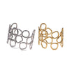 Wholesale Simple Geometric Electroplated Stainless Steel Hollow Circle Wide Bracelet For Women
