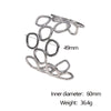Wholesale Simple Geometric Electroplated Stainless Steel Hollow Circle Wide Bracelet For Women