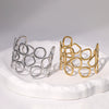 Wholesale Simple Geometric Electroplated Stainless Steel Hollow Circle Wide Bracelet For Women