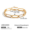 Wholesale Simple Geometric Electroplated Stainless Steel Movable White Rhinestone Bracelet Hand Jewelry