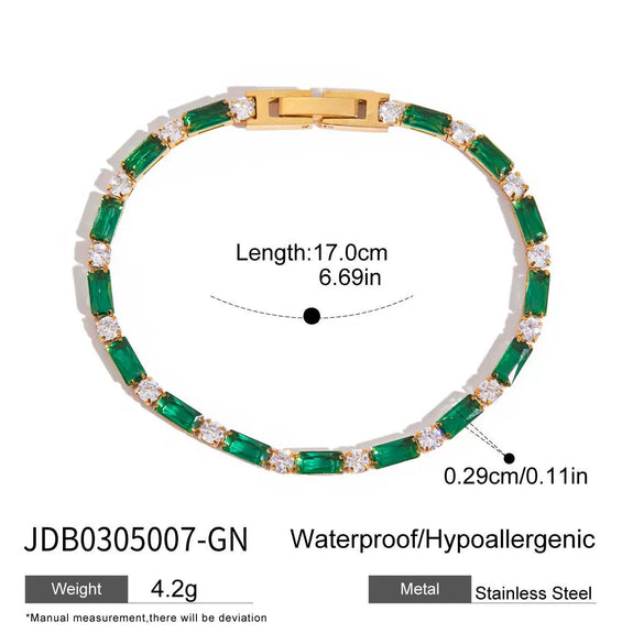 Wholesale Simple Geometric Electroplated Stainless Steel Movable White Rhinestone Bracelet Hand Jewelry