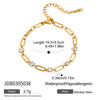 Wholesale Simple Geometric Electroplated Stainless Steel Movable White Rhinestone Bracelet Hand Jewelry