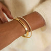 Wholesale Simple Geometric Electroplated Stainless Steel Movable White Rhinestone Bracelet Hand Jewelry