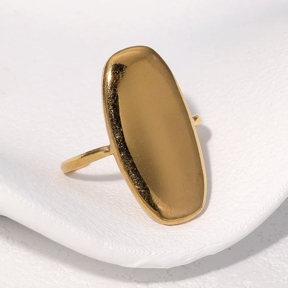 Wholesale Simple Geometric Electroplated Stainless Steel Open Ring For Women